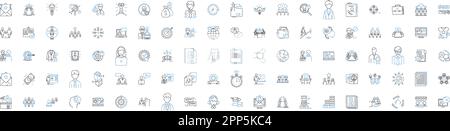 Agile development line icons collection. Sprint, Scrum, Agile, Iterative, Collaboration, Feedback, Adaptable vector and linear illustration. Lean Stock Vector