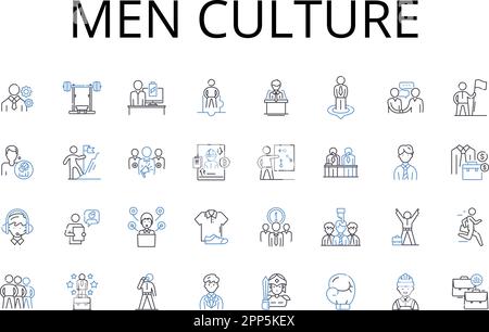 Workplace traditions line icons collection. Ritual, Etiquette, Protocol ...