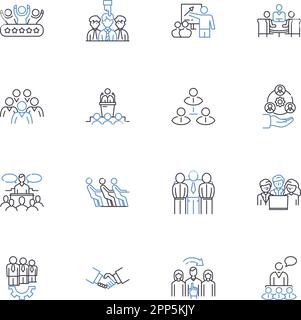 Branding specialists line icons collection. Identity, Logo, Image, Recognition, Positioning, Differentiation, Persona vector and linear illustration Stock Vector