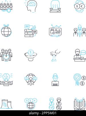 Deception linear icons set. Fraud, Concealment, Deceit, Trickery ...