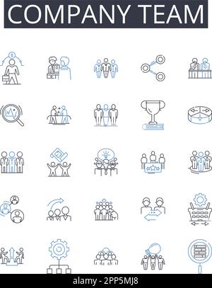 Corporation squad line icons collection. Teamwork, Strategy, Unity ...