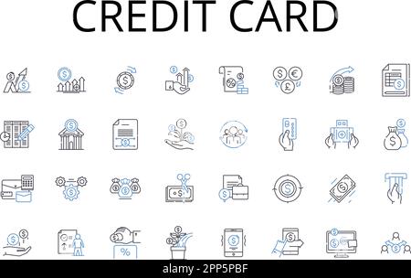 Prepaid card line icons collection. Convenience, Security, Flexibility ...