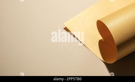 Beige and golden abstract defocused paper background Stock Photo