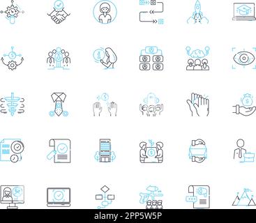 Civic association linear icons set. Community, Advocacy, Participation, Membership, Involvement, Activities, Governance line vector and concept signs Stock Vector