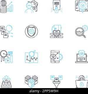 Load management linear icons set. Optimization, Efficiency, Demand ...