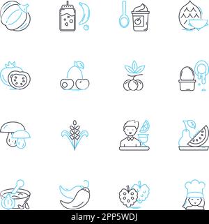 Eclectic eatery line icons, signs set. Eclectic, Eatery, Restaurant ...