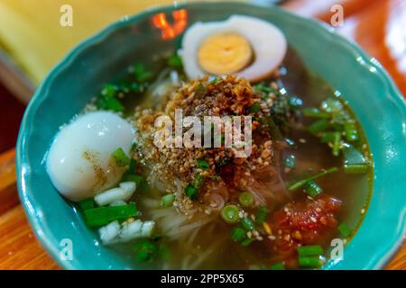 Visiting Ban Rak Thai along the Mae Hong Son Loop on border of Nothern Thailand and Myanmar Stock Photo