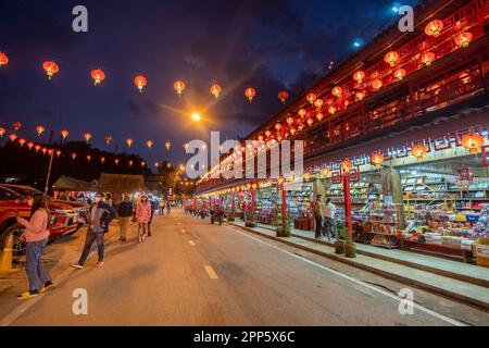 Visiting Ban Rak Thai along the Mae Hong Son Loop on border of Nothern Thailand and Myanmar Stock Photo