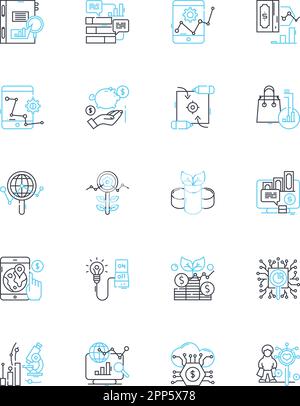 Audit check line icons signs set. Design collection of Inspection ...