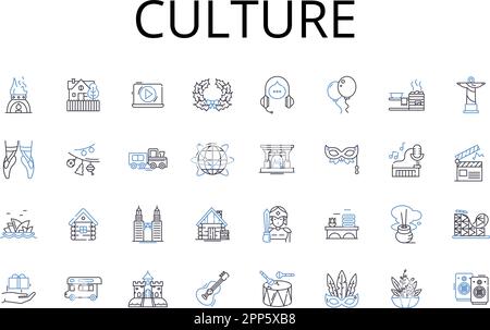 Culture line icons collection. Artistry, Customs, Tradition, Heritage ...