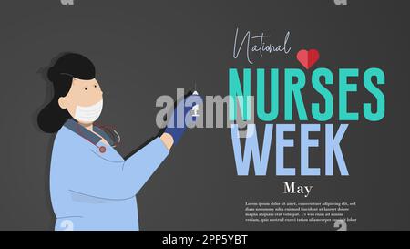 National Nurses Week Medical and health care concept. Poster, banner, and template design vector illustration. Stock Vector