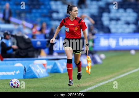 Sydney, Australia. 22nd Apr, 2023. Joanna Charaktis in action during the match between Sydney and Victory at Allianz Stadium on April 22, 2023 in Sydney, Australia Credit: IOIO IMAGES/Alamy Live News Stock Photo