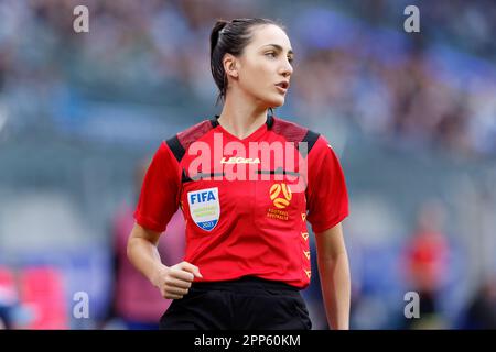 Sydney, Australia. 22nd Apr, 2023. Joanna Charaktis in action during the match between Sydney and Victory at Allianz Stadium on April 22, 2023 in Sydney, Australia Credit: IOIO IMAGES/Alamy Live News Stock Photo