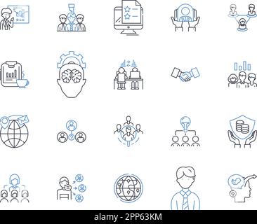 Skill-building line icons collection. Adaptability, Creativity ...
