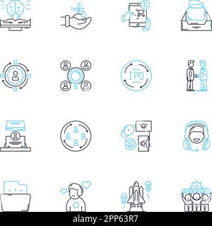 Sales Supervisors linear icons set. Motivators, Trainers, Coaches, Leaders, Mentors, Managers, Supervisors line vector and concept signs. Influencers Stock Vector