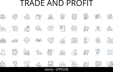 Trade and profit line icons collection. Automobile, Motorcycle, Bicycle, Train, Airplane, Bus, Boat vector and linear illustration. Hovercraft Stock Vector