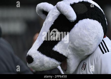 Craven Cottage, Fulham, London, UK. 22nd Apr, 2023. Premier League Football, Fulham versus Leeds United; Fulham mascot Billy the Badger Credit: Action Plus Sports/Alamy Live News Stock Photo