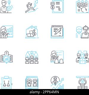 Employment and Bio linear icons set. Career, Resume, Job, Experience ...