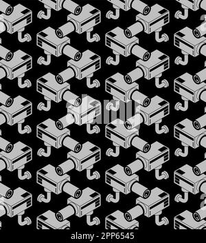 Videcam pattern seamless. Security camera background. Vector texture Stock Vector