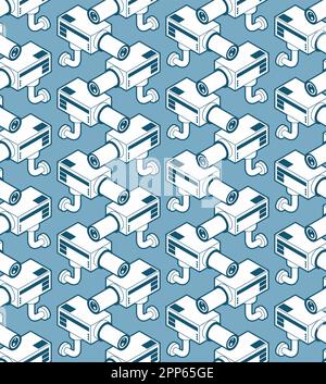 Videcam pattern seamless. Security camera background. Vector texture Stock Vector