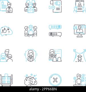 United communities linear icons set. Togetherness, Unity, Collaboration, Solidarity, Diversity, Inclusivity, Cooperation line vector and concept signs Stock Vector