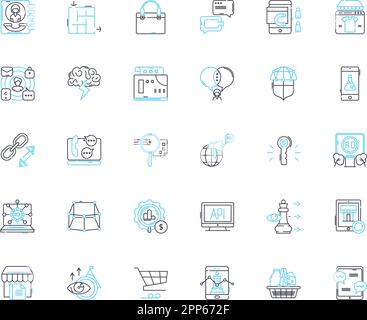 Online nerk linear icons set. Connectivity, Virtual, Internet ...