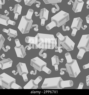 Videcam pattern seamless. Security camera background. Vector texture Stock Vector