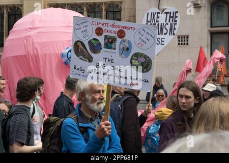 Westminster, London, UK. 22nd Apr, 2023. Extinction Rebellion continue their “The Big One” protests in Central London. Credit: Newspics UK London/Alamy Live News Stock Photo