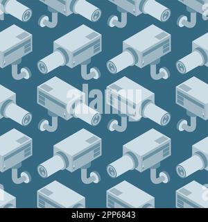 Videcam pattern seamless. Security camera background. Vector texture Stock Vector