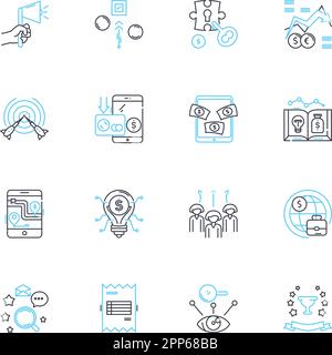 Capital enterprise linear icons set. Investment, Entrepreneurship, Growth, Financial, Start-ups, Funding, Innovation line vector and concept signs Stock Vector