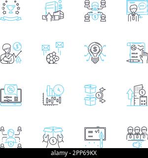 Inventory management line icons, signs, vector set, outline ...