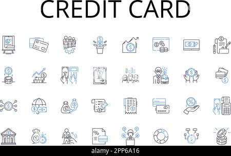 Prepaid card line icons collection. Convenience, Security, Flexibility ...