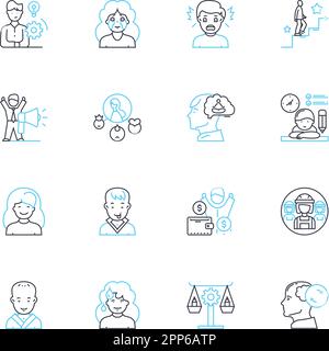 Verbal and nonverbal communication linear icons set Stock Vector Image ...