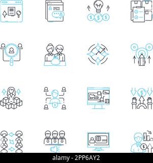 Budgeting techniques linear icons set. Frugality, Allocation ...