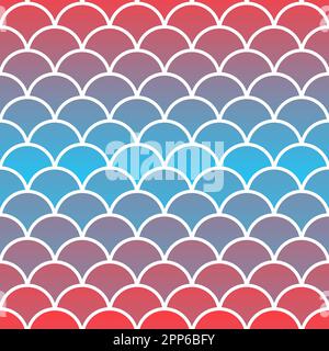 Mermaid gradient tale seamless pattern, fish scale background. Mermaid skin, cartoon fairy girlie vector geometric print Stock Vector