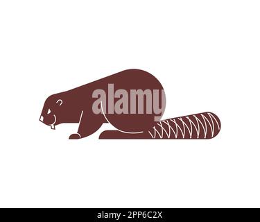 Beaver sign icon isolated. swamp rodent symbol Vector illustration Stock Vector