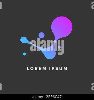 Molecule, dot logo, biotechnology atom symbol. Research, science icon, medical logotype, technology, lab, molecule concept Stock Vector