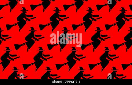 Witch pattern seamless. hag background. hex texture Stock Vector