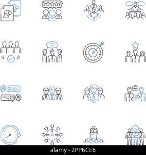 Training Session line icons collection. Productivity, Learning, Development, Skills, Knowledge, Practice, Motivation vector and linear illustration Stock Vector