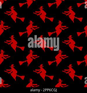 Witch pattern seamless. hag background. hex texture Stock Vector