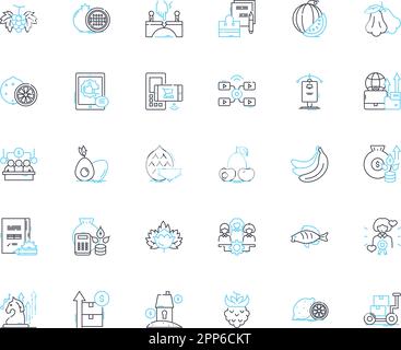 Financial deals linear icons set. Invest, Stocks, Bonds, Forex, Trading ...