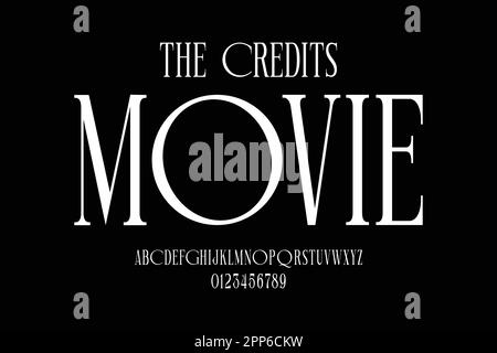 Elegant luxury condensed alphabets display font vector Stock Vector