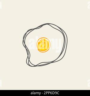 Scrambled eggs sketch illustration Stock Vector