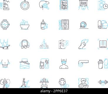 Mental health linear icons set. Anxiety, Depression, Therapy, Stress, Trauma, Emotions, Self-care line vector and concept signs. Coping,Mindfulness Stock Vector