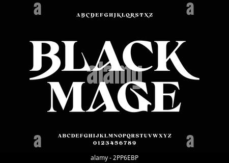 Unique bold serif font alphabets display font vector with alternate Stock Vector