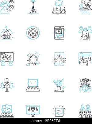 Joint enterprise linear icons set. Collaboration, Partnership, Shared ...