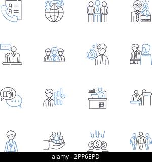 Organizational agility line icons collection. Adaptivity, Flexibility ...