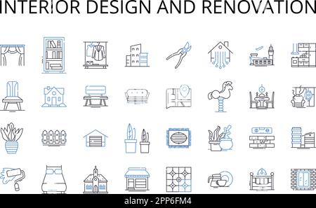 Interior redesign line icons collection. Revamp, Refresh, Update, Renew ...