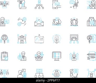 Emotional intelligence linear icons set. Empathy, Understanding, Compassion, Awareness, Perception, Insight, Intuition line vector and concept signs Stock Vector