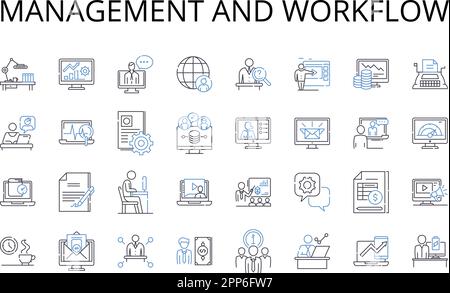 asset supervision line icons collection. Inventory, Tracking ...